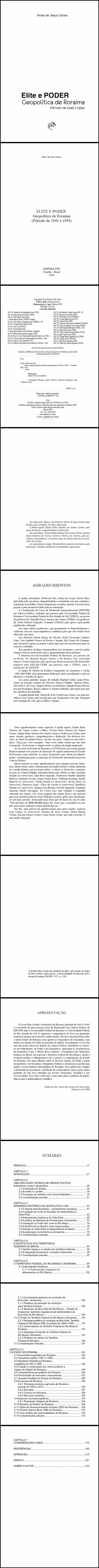 ELITE E PODER:<br>geopolítica de Roraima (período de 1943 a 1994)